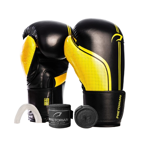KIT LUVA DE BOXE E MUAY THAI FIRST FX1 - PRETORIAN