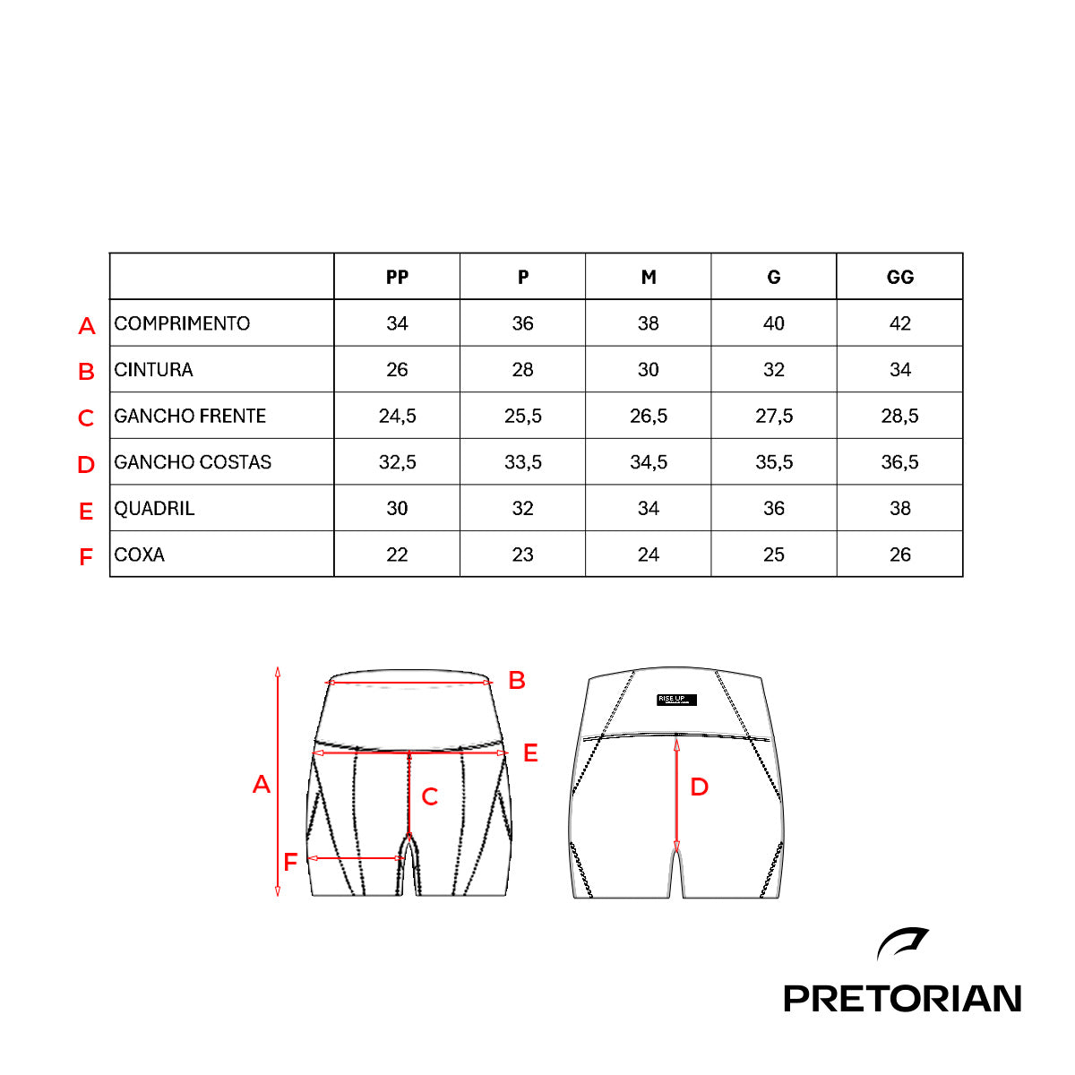 Shorts Compressão Feminino Preto Pretorian
