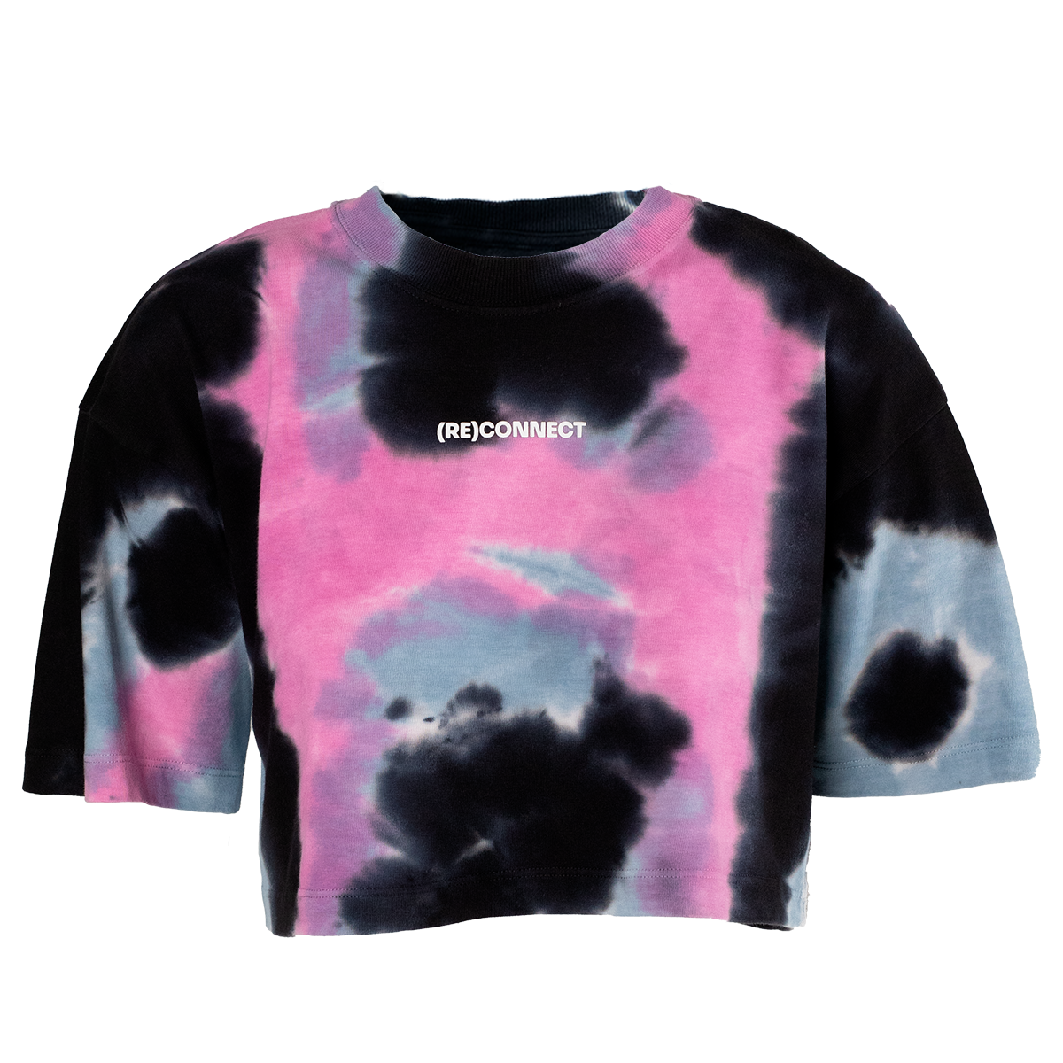 Camiseta cropped manga curta Tie Dye Pretorian