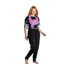 Camiseta cropped manga curta Tie Dye Pretorian