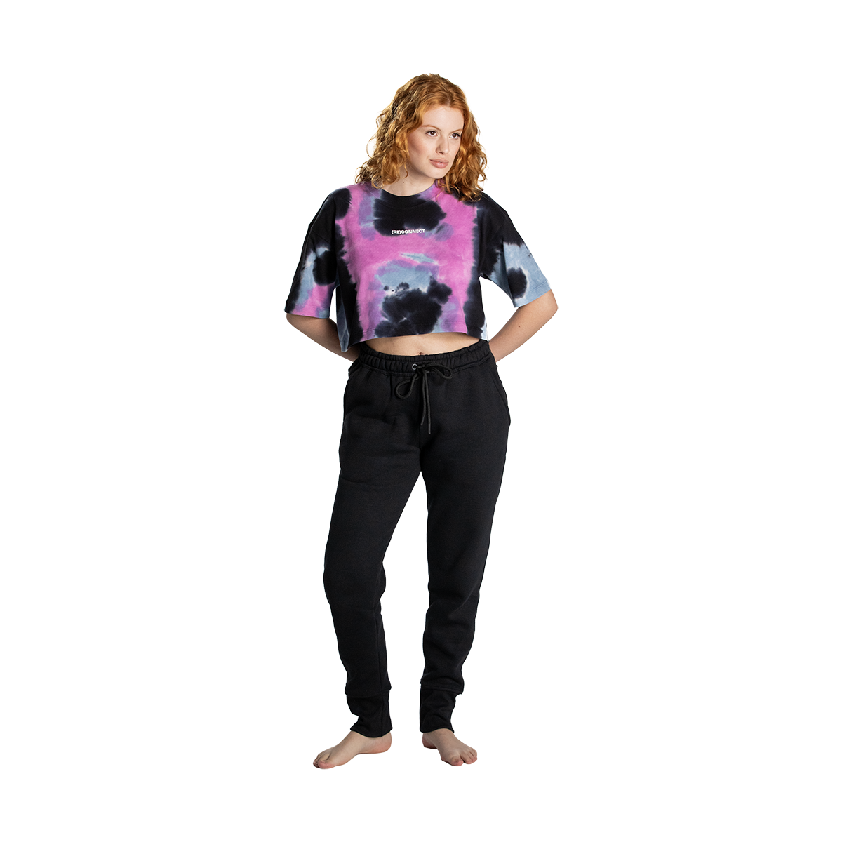 Camiseta cropped manga curta Tie Dye Pretorian