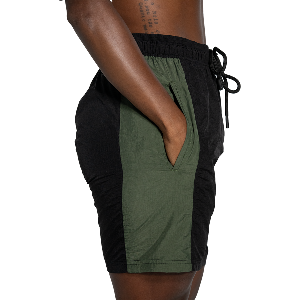 Shorts Tech Preto/verde Militar Pretorian