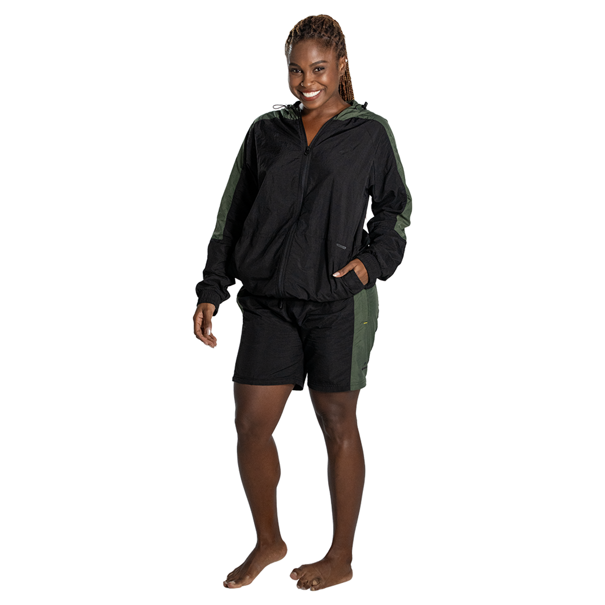 Shorts Tech Preto/verde Militar Pretorian