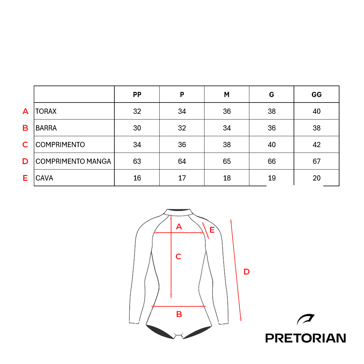 Rash body compressão feminino Pretorian