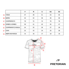 RASH GUARD MANGA CURTA COMPRESSÃO PRETORIAN