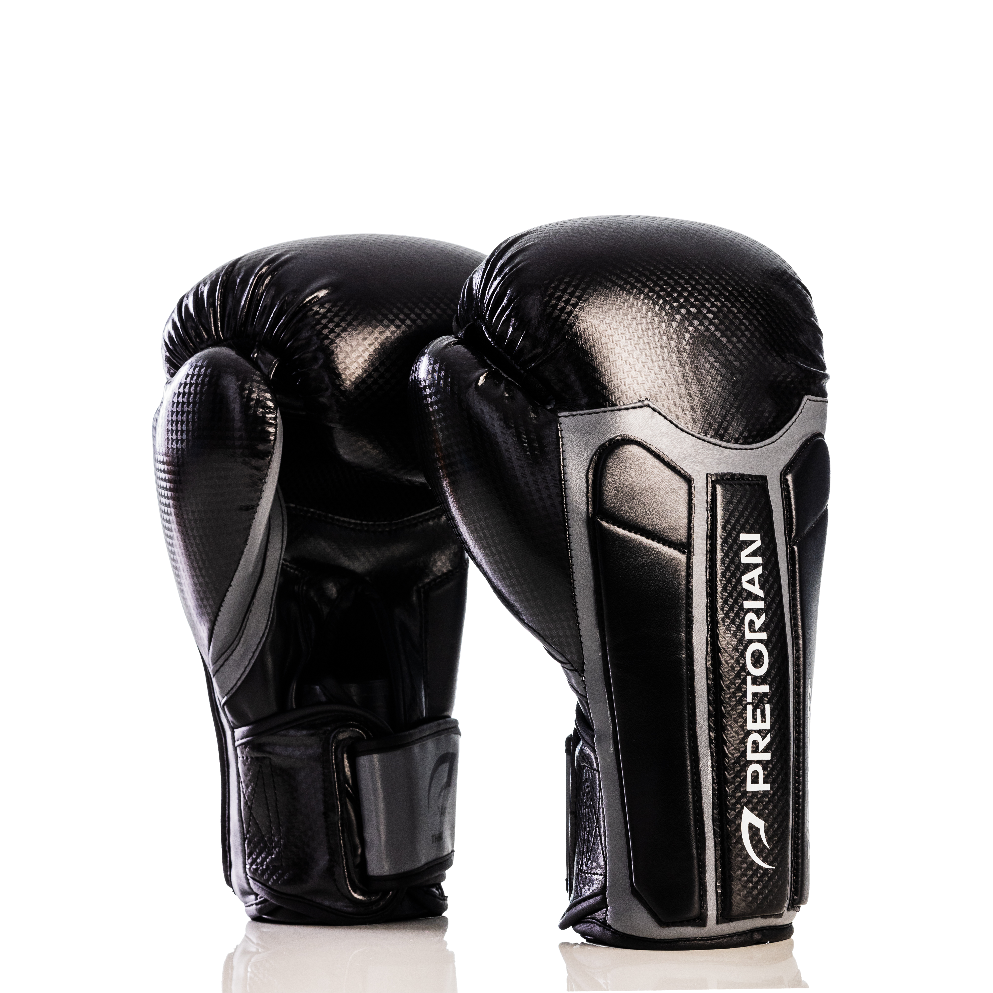 LUVA MUAY THAI IMPACT UNIS PRETO/PRATA PRETORIAN