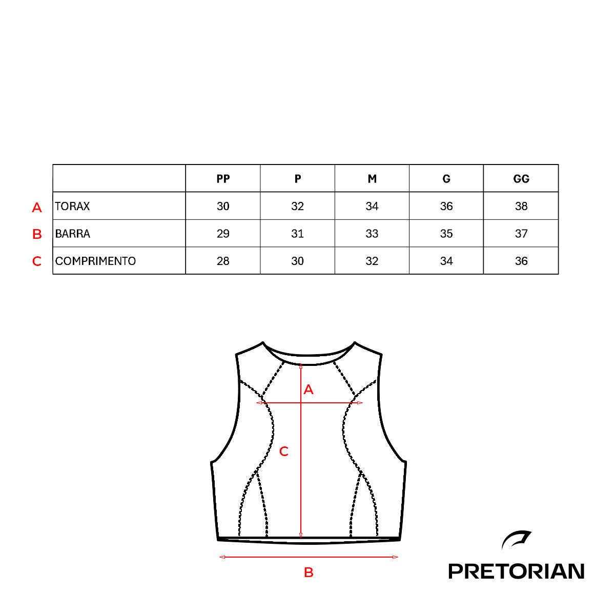 Top compressão Feminino Preto Pretorian