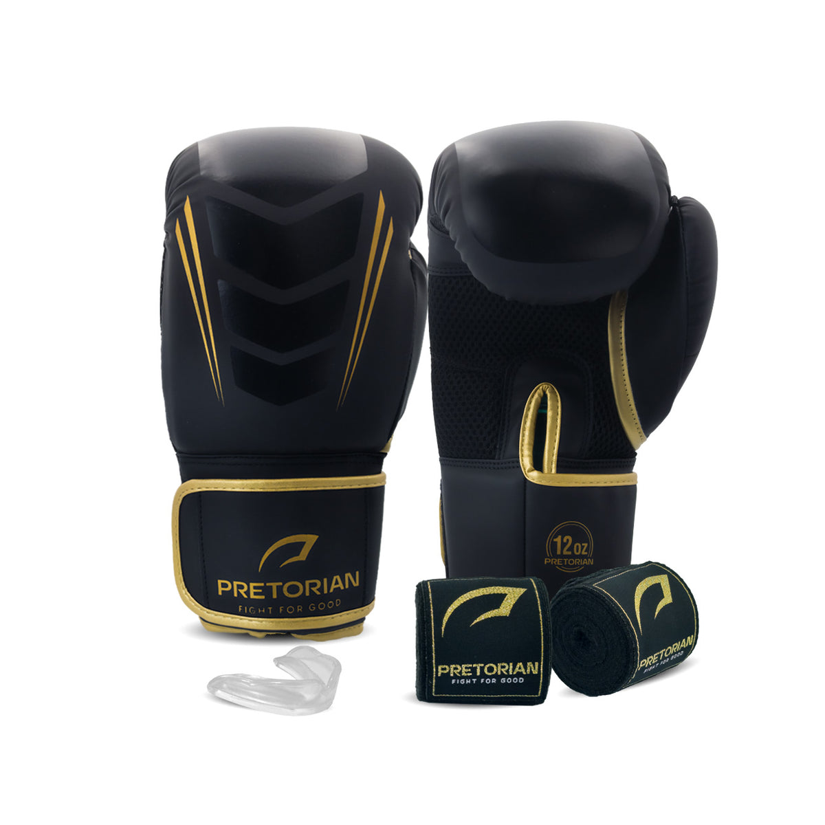 KIT LUVA DE BOXE E MUAY THAI CORE - PRETORIAN