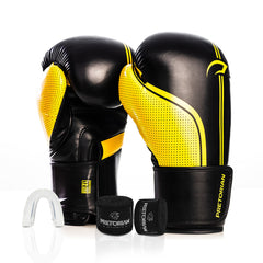 KIT LUVA DE BOXE E MUAY THAI FIRST FX1 - PRETORIAN