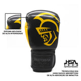 Luva Boxe/muay Thai Pretorian Black Line Amarelo