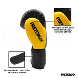 Luva Boxe/muay Thai Pretorian Black Line Amarelo