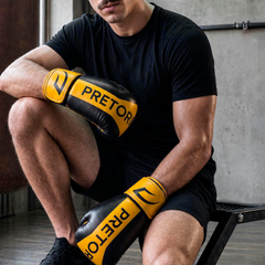 KIT LUVA DE BOXE E MUAY THAI STRIKE - PRETORIAN