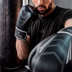 KIT LUVA DE BOXE E MUAY THAI CORE - PRETORIAN